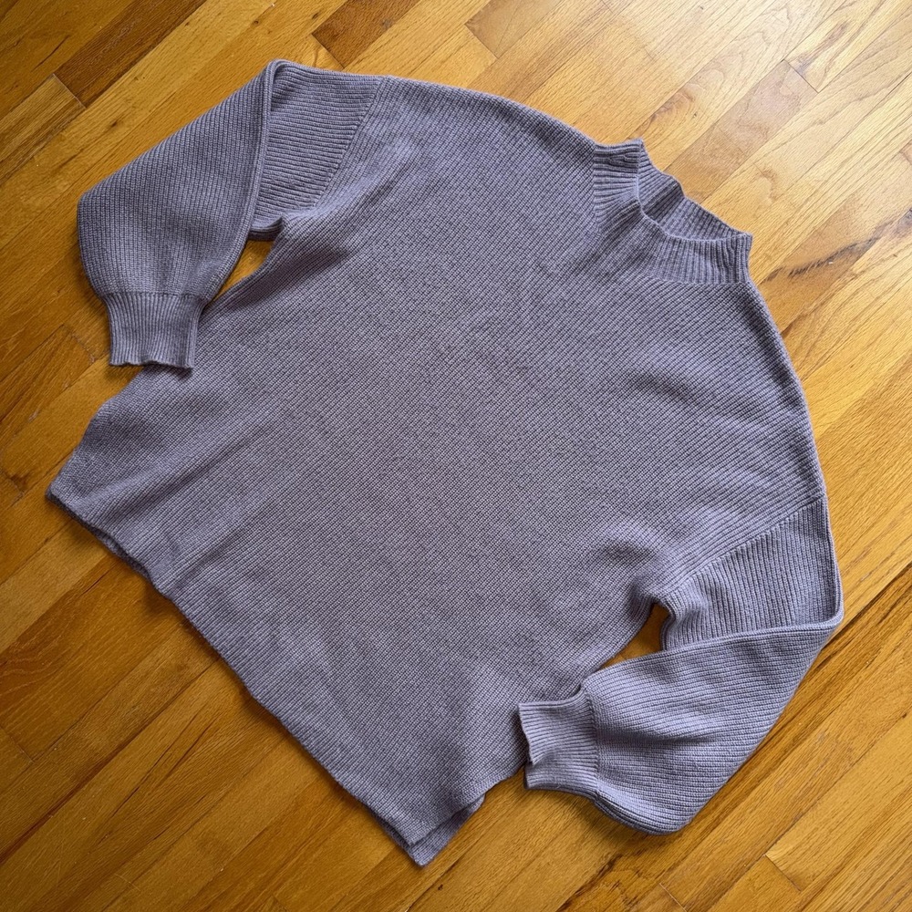 Gap Sweater Womens XL Purple Mock Neck Ribbed Knit Cotton Bld Winter Long Sleeve - Picture 5 of 10